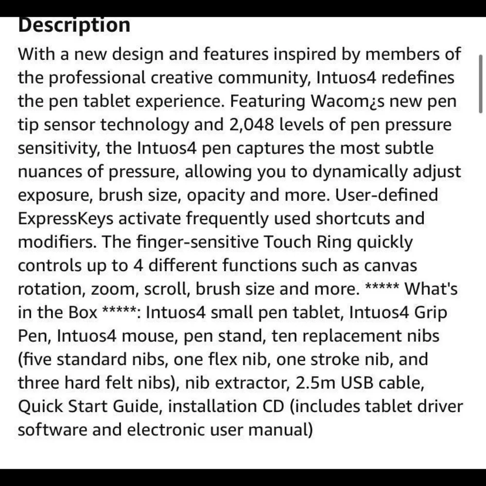 $400 Wacom Black Graphics Tablet with Pen and Mouse